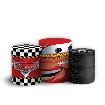 Capas Trio Cilindro Sublimado Vest Facil - Carros