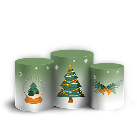 Capas Trio Cilindro Sublimado Vest Facil - Natal