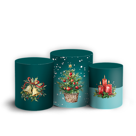 Capas Trio Cilindro Sublimado Vest Facil - Natal