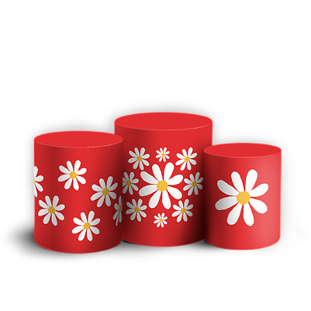 Capas Trio Cilindro Sublimado Vest Facil - Flor Margarida