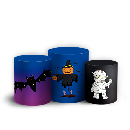 Capas Trio Cilindro Sublimado Vest Facil - Dia das Bruxas Halloween