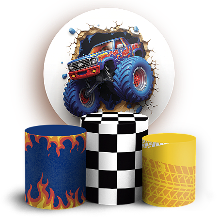 Capas Painel Redondo e Trio Cilindro Sublimado - Hot Wheels