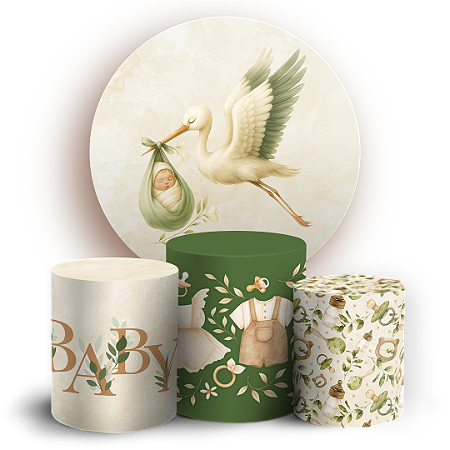 Capas Painel Redondo e Trio Cilindro Sublimado - Chá Revelação