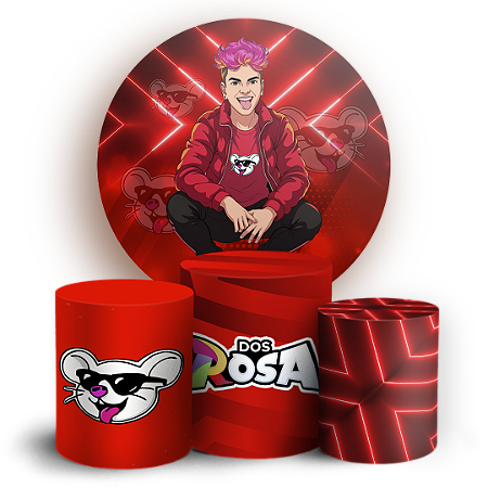 Capas Painel Redondo e Trio Cilindro Sublimado - Os Rosas