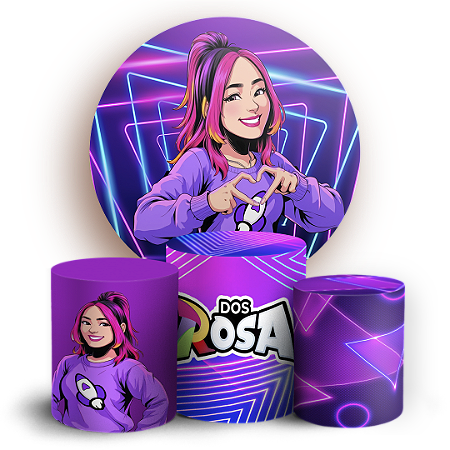 Capas Painel Redondo e Trio Cilindro Sublimado - Os Rosas