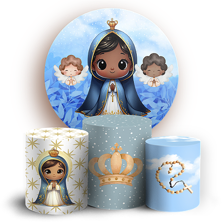 Capas Painel Redondo e Trio Cilindro Sublimado - Nossa Senhora