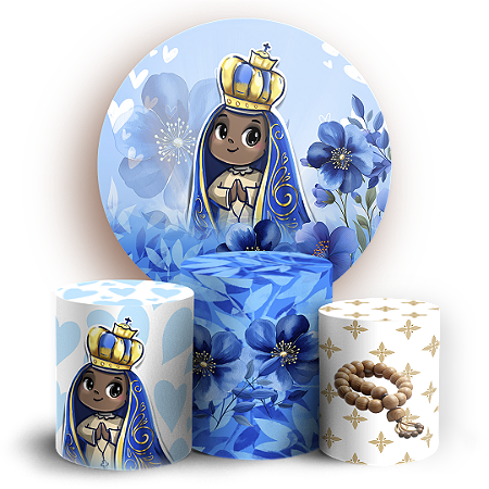 Capas Painel Redondo e Trio Cilindro Sublimado - Nossa Senhora