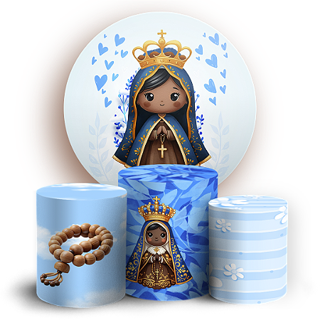 Capas Painel Redondo e Trio Cilindro Sublimado - Nossa Senhora