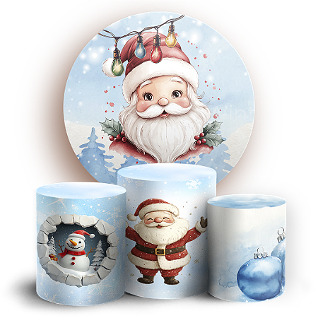 Capas Painel Redondo e Trio Cilindro Sublimado - Natal