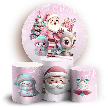 Capas Painel Redondo e Trio Cilindro Sublimado - Natal