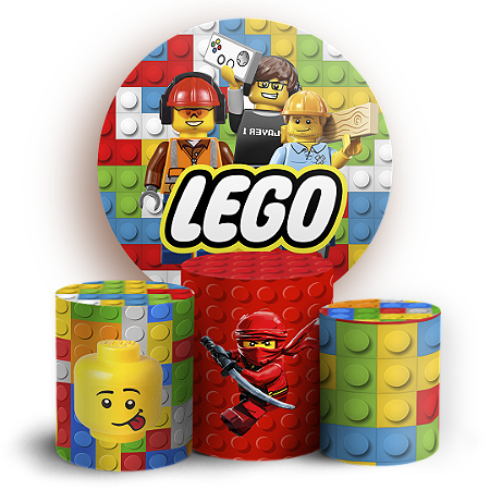 Capas Painel Redondo e Trio Cilindro Sublimado - Lego