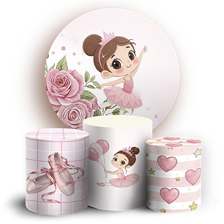 Capas Painel Redondo e Trio Cilindro Sublimado - Bailarina