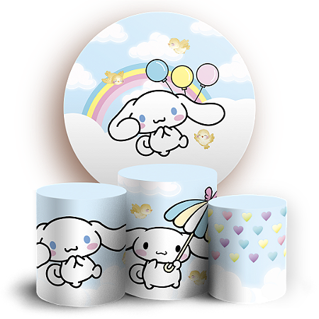 Capas Painel Redondo e Trio Cilindro Sublimado - Cinnamoroll