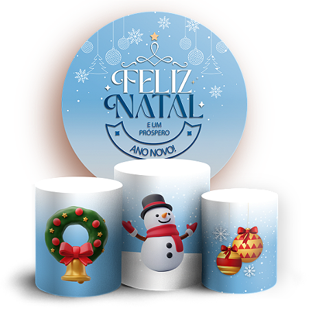 Capas Painel Redondo e Trio Cilindro Sublimado - Natal