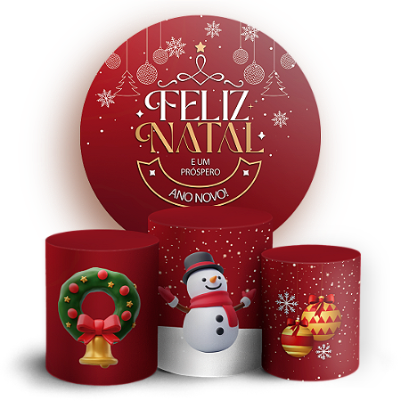 Capas Painel Redondo e Trio Cilindro Sublimado - Natal