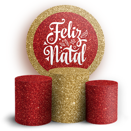 Capas Painel Redondo e Trio Cilindro Sublimado - Natal