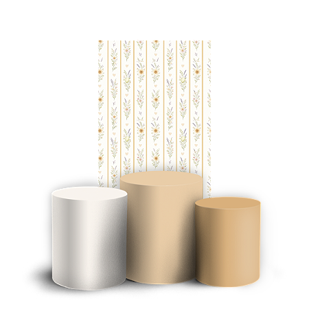 Capas Faixa Lateral e Trio Cilindro Sublimado Vest Facil - Cores Marrom Floral