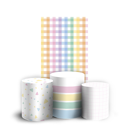 Capas Faixa Lateral e Trio Cilindro Sublimado Vest Facil - Cores Colorido Arco Iris Xadrez