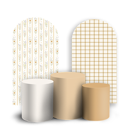 Faixas Laterais e Trio Cilindro Sublimado 3D Vest Facil - Cores Marrom Floral