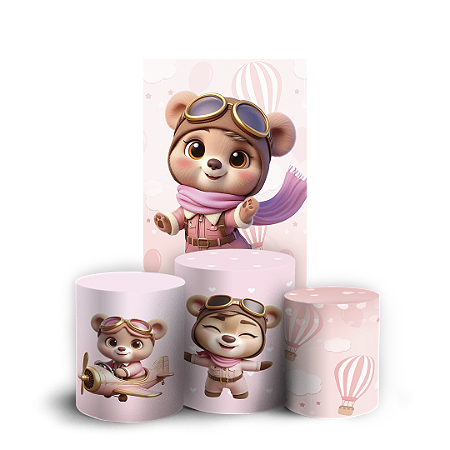 Capas Faixa Lateral e Trio Cilindro Sublimado Vest Facil - Ursinha