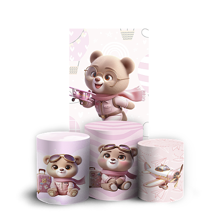 Capas Faixa Lateral e Trio Cilindro Sublimado Vest Facil - Ursinha