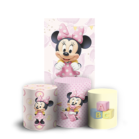 Capas Faixa Lateral e Trio Cilindro Sublimado Vest Facil - Minnie