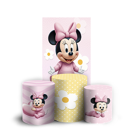 Capas Faixa Lateral e Trio Cilindro Sublimado Vest Facil - Minnie