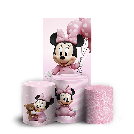 Capas Faixa Lateral e Trio Cilindro Sublimado Vest Facil - Minnie