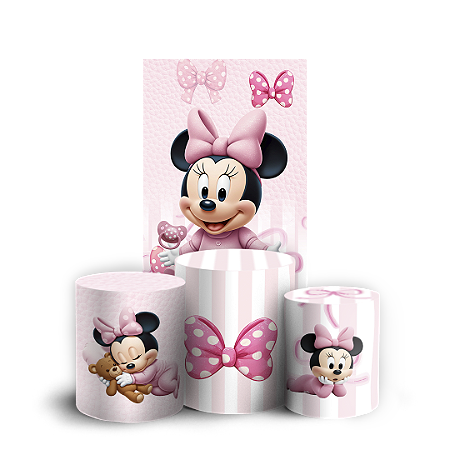 Capas Faixa Lateral e Trio Cilindro Sublimado Vest Facil - Minnie