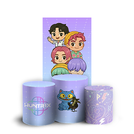 Capas Faixa Lateral e Trio Cilindro Sublimado Vest Facil - Guerreiras Do K Pop