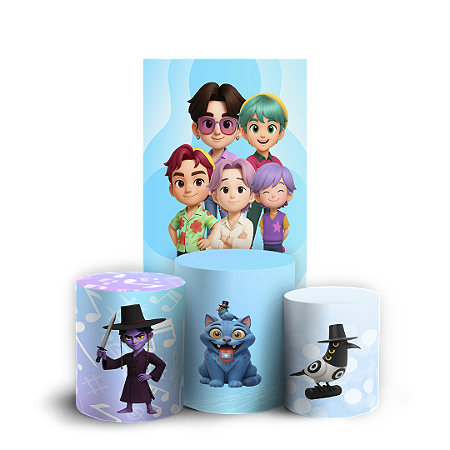 Capas Faixa Lateral e Trio Cilindro Sublimado Vest Facil - Guerreiras Do K Pop