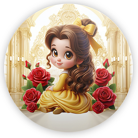 Capa Painel Redondo Sublimado - Princesa Bela