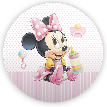 Capa Painel Redondo Sublimado - Minnie