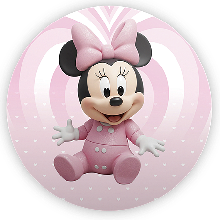 Capa Painel Redondo Sublimado - Minnie