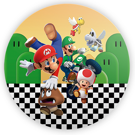 Capa Painel Redondo Sublimado - Super Mario