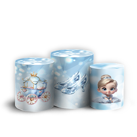 Capas Trio Cilindro Sublimado Vest Facil - Princesa Cinderela