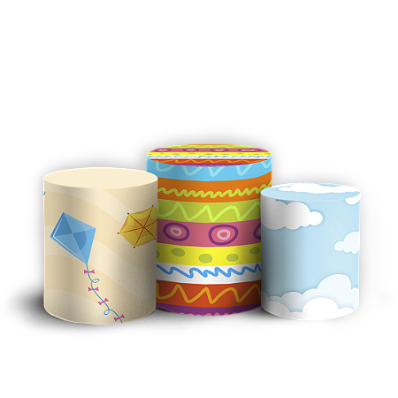 Capas Trio Cilindro Sublimado Vest Facil - Pipa