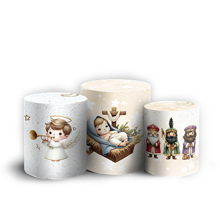 Capas Trio Cilindro Sublimado Vest Facil - Natal