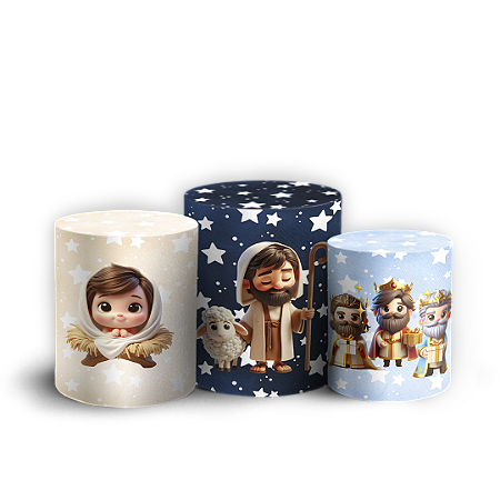 Capas Trio Cilindro Sublimado Vest Facil - Natal