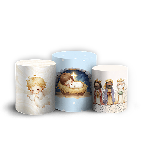 Capas Trio Cilindro Sublimado Vest Facil - Natal