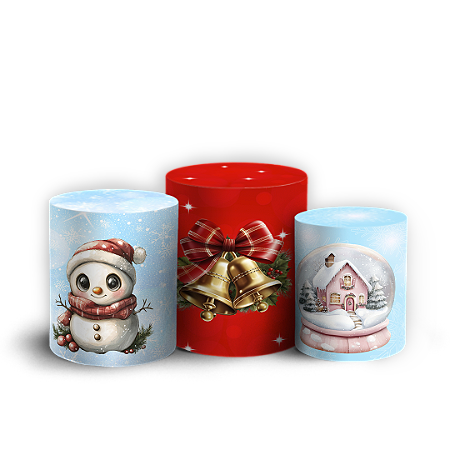 Capas Trio Cilindro Sublimado Vest Facil - Natal