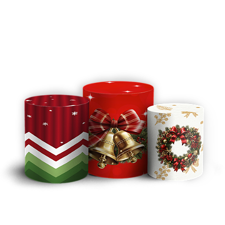Capas Trio Cilindro Sublimado Vest Facil - Natal