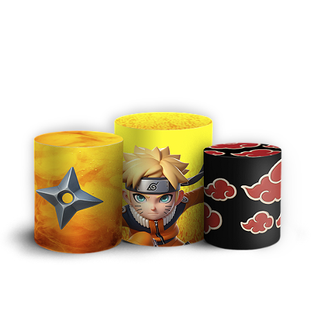 Capas Trio Cilindro Sublimado Vest Facil - Naruto
