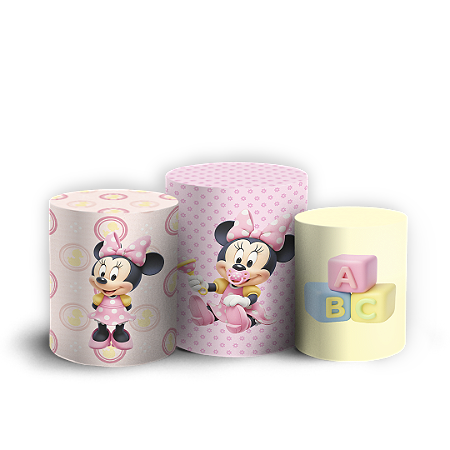 Capas Trio Cilindro Sublimado Vest Facil - Minnie