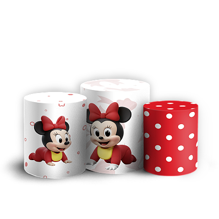 Capas Trio Cilindro Sublimado Vest Facil - Minnie
