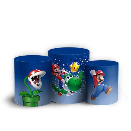 Capas Trio Cilindro Sublimado Vest Facil - Super Mario