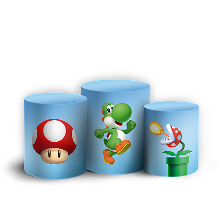 Capas Trio Cilindro Sublimado Vest Facil - Super Mario