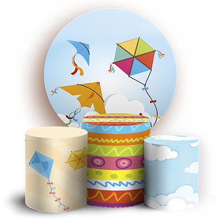 Capas Painel Redondo e Trio Cilindro Sublimado - Pipa