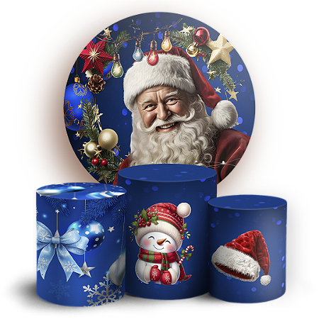 Capas Painel Redondo e Trio Cilindro Sublimado - Natal