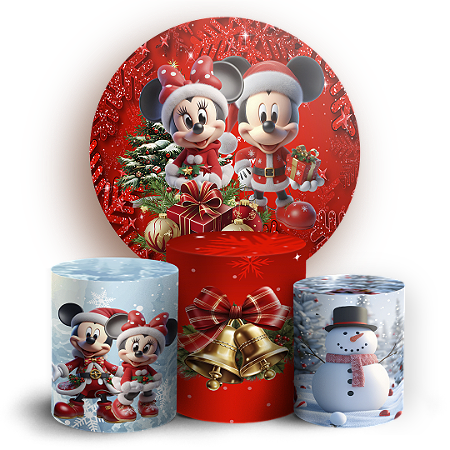 Capas Painel Redondo e Trio Cilindro Sublimado - Natal